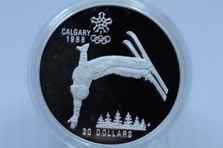 1988 Calgary Twenty Dollar .999 Fine Silver coin.