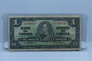 1937 Bank of Canada One Dollar Bank Note (Osbourne/Towers).