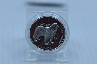 1997 Canada Silver Coin w/Dog.