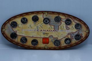 1999 Canada Millennium 13 Piece Twenty Five Cent Coin Set.