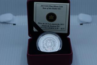 2013 Year of the Snake .999 Fine Silver Coin.