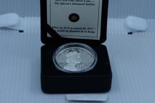 1952 - 2012 The Queen's Diamond Jubilee .999 Fine Silver Coin w/Swarovski Crystal.