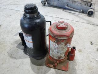 (1) Pro Point 20-Ton Hydraulic Welded Bottle Jack And (1) Unknown Cap Bottle Jack