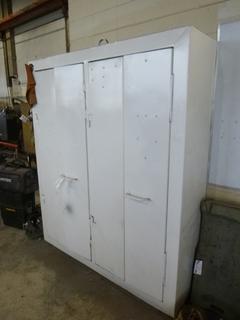 6ft X 18 1/4in X 7ft 4-Door Storage Cabinet C/w Contents