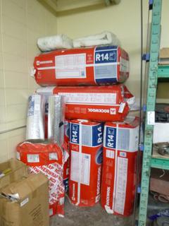 Qty Of (5) Bundles Of Rockwool 24in R14 Insulation, (2) Rolls Of R-Foil Reflective Insulation And (1) Roll Of Enerwrap