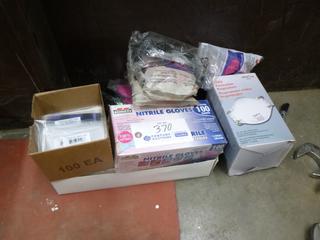 Qty Of Nitrile Gloves, Clear Welding Lens, N95 Respirators And P100 Filters