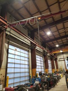Jib Crane C/w Electric Winch, Hose, Ground Cable And 110V Receptacle *Note: Buyer Responsible For Load Out*