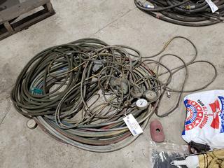 Qty Of Extension Cords And Oxy/Acetylene Hose w/ Gauges

