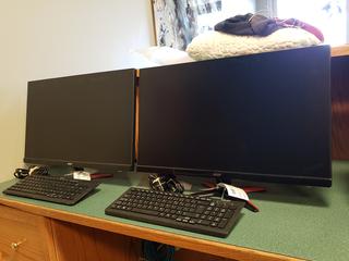 (2) 24in X 13in Acer GF276 Monitors c/W (2) Keyboards
