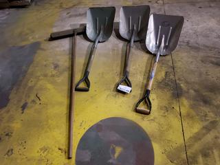 Qty Of (3) Shovels And (1) Broom