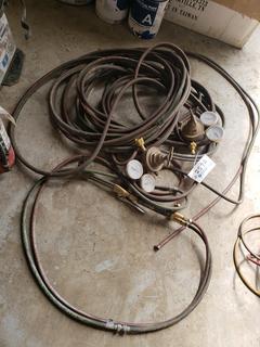 Qty Of Oxy/Acetylene Hose w/ Gauges