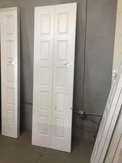 White Bifold Door, 23 3/4" W x 78 1/2" H x 1 7/8" D.