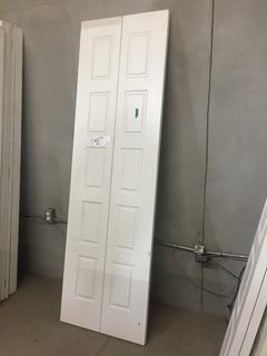White Bifold Door, 23 3/4" W x 78 1/2" H x 1 7/8" D.