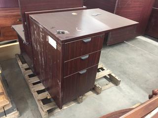 Office Desk with Locking Drawers, L 35 1/2" x W 23 1/2" x H 29 "