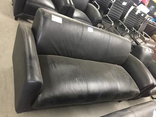 Black Leather Couch, L 75 1/2".