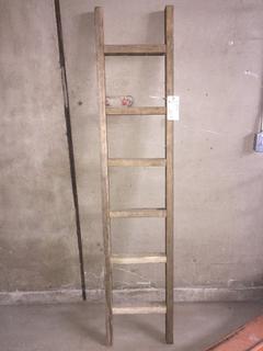 6 Tier Wooden Ladder, 15 1/4" W, 72" Tall.