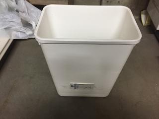 Polymer 35 Quart White Garbage Can.