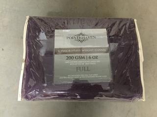 4 Piece Purple Heavy Weight Flannel Queen Size Sheet Set.
