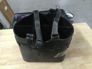 Leather 6 Bottle Wine Carry Case.