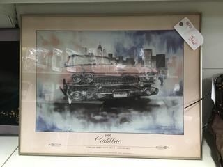 1959 Cadilliac Framed  Picture.