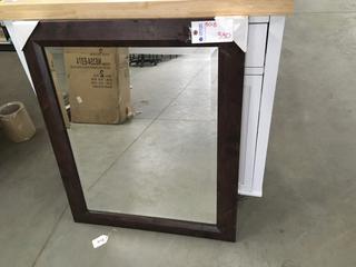 Wooden Frame Mirror, 30" X 36".