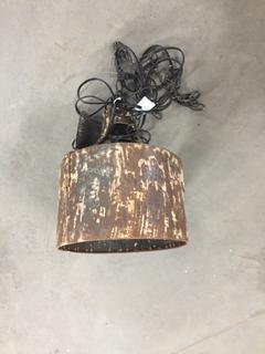 (2) Rustic Metal Cylinder Style Pendant Light Fixtures.