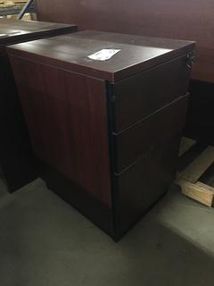 Locking Cabinet, Some Damage Drawer Front, 21 1/2" D, 16" W, 28 1/2" T.