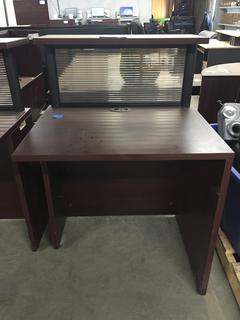 Small Desk with Privacy Screen, 30 " Wide x 24" Deep x 30.5" Tall.
