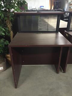 Small Desk with Privacy Screen, 30 " Wide x 24" Deep x 30.5" Tall.