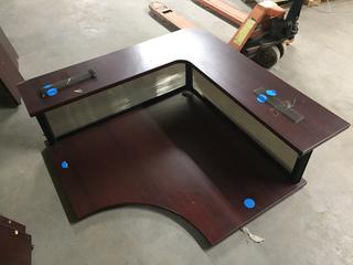 Corner Desk with Privacy Screen, May Be Missing Pieces, 42" x 42".