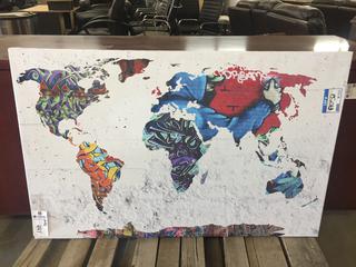 The World Graffiti Canvas Print, 30" X 47".