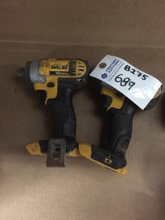 (2) DeWalt 1/2" Cordless Impact Drill Drivers