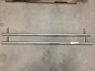 (2) Stainless Steel Single Door Handles, 55" Long.