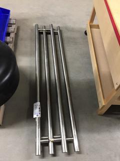 (3) Stainless Steel Double Door Handles, 55" Long.