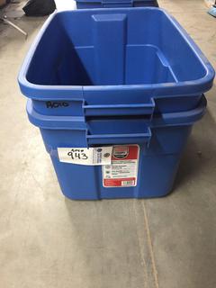 (2) Rubber Maid 53L Storage Bins, No Lids.