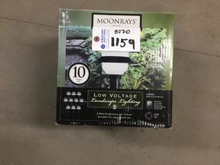 New In Box 10 Moon Ray Low Voltage Landscape Lights With Dawn to Dusk Monitor.