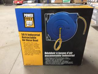 Power Fist 50ft Industrial Retractable Air Hose Reel.