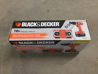 Black & Decker Drill/Driver wit Radio Charger.