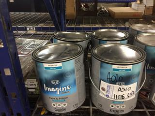 (4) Co-op Imagine Paint & Primer, Interior Satin White.