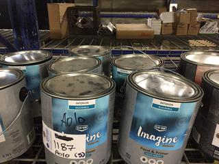 (5) Co-op Imagine Paint & Primer, Interior Satin White.