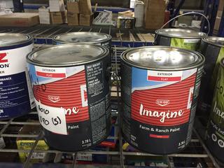 (3) Co-op Imagine Farm & Ranch Paint, Exterior Flat White.