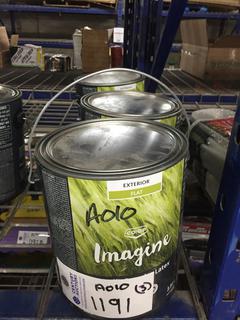 (3) Co-op Imagine Acrylic Exterior Latex, Exterior Semi-Gloss Clear.