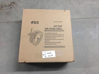 3/8" x 50' Air Hose Reel, Unused.