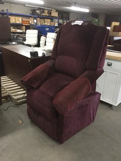 Purple Lazy Boy with Remote for Heated Back & Seat, Power lift up and down.
