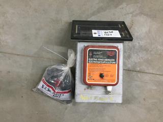 Co-op Electric Fence Energizer, Model 1100 & Plastic Fence Clips.