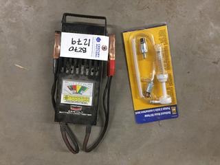 6 & 12 V Battery Tester, & Outboard Motor Oil Pump.