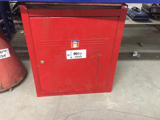 Red Mastercraft Tool Box, No Keys, 12D x 24W x 22H.