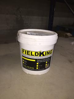 Field King Bucket of Barbed Galvanized Staples.