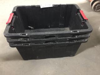 (3) 15 Gallon Storage Bins, No Lids.