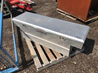 Selling Off-Site - Delta Champion Checker Plate Truck Tool Box.  Located at Beiseker, AB Viewing By Appointment Call Graham @ 403-968-7697. *Note: Buyer Responsible for Lifting and Loading.*